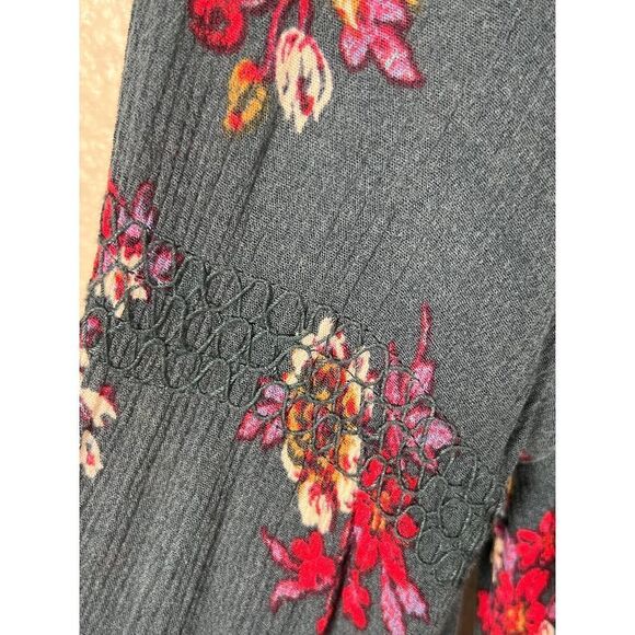 Free People Green Jade Retro Floral Swing Tunic Mini Dress Size Small - Picture 5 of 9